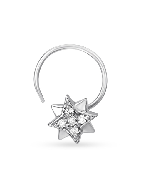 

Mia by Tanishq Women 14KT White Gold Diamond Nose Pin