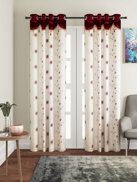 

Cortina Cream-Coloured Set of 2 Sheer Long Door Curtains