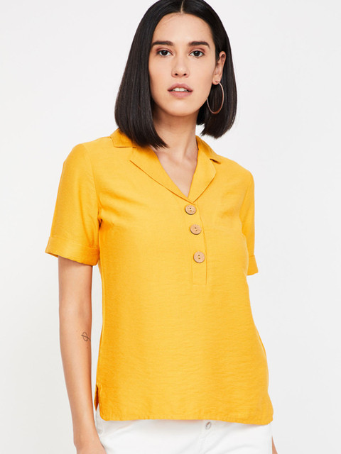 

CODE by Lifestyle Women Yellow Solid Top