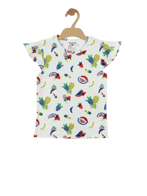 

Stupid Cupid Girls Lime Green Printed Top