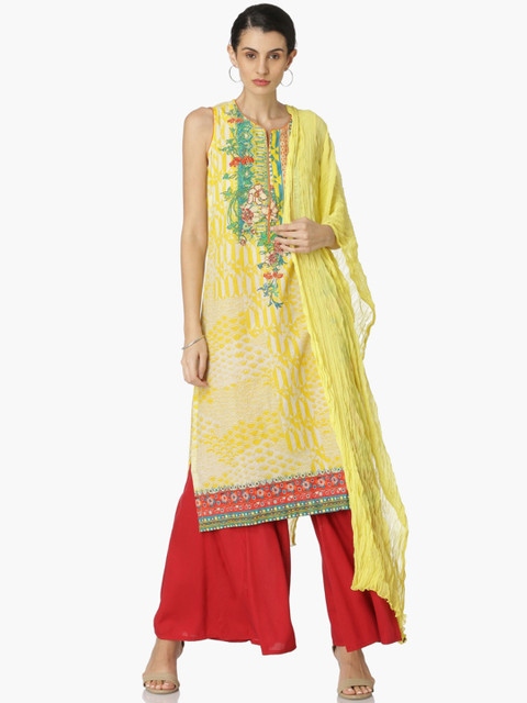 

Melange by Lifestyle Women Yellow Solid Dupatta