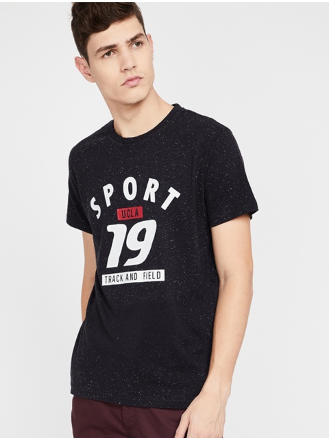 

UCLA Men Black Printed Round Neck T-shirt