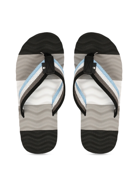

United Colors of Benetton Men Black & Grey Colourblocked Thong Flip-Flops