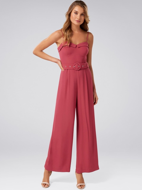 

Forever New Pink Solid Jumpsuit