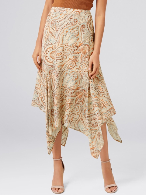 

Forever New Women Beige Printed A-Line Skirt