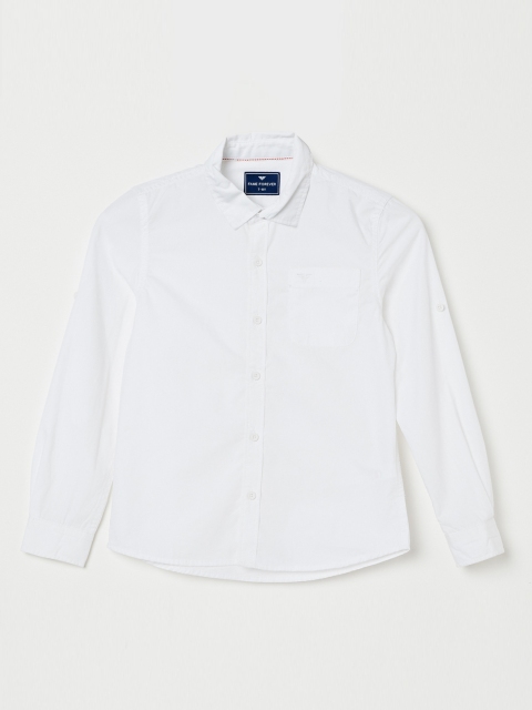 

Fame Forever by Lifestyle Boys White Slim Fit Solid Casual Shirt