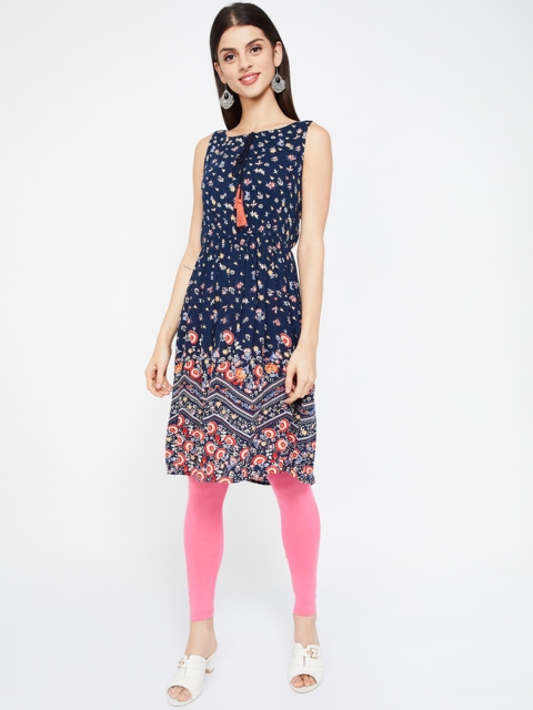 

Colour Me by Melange Women Blue Printed A-Line Kurta