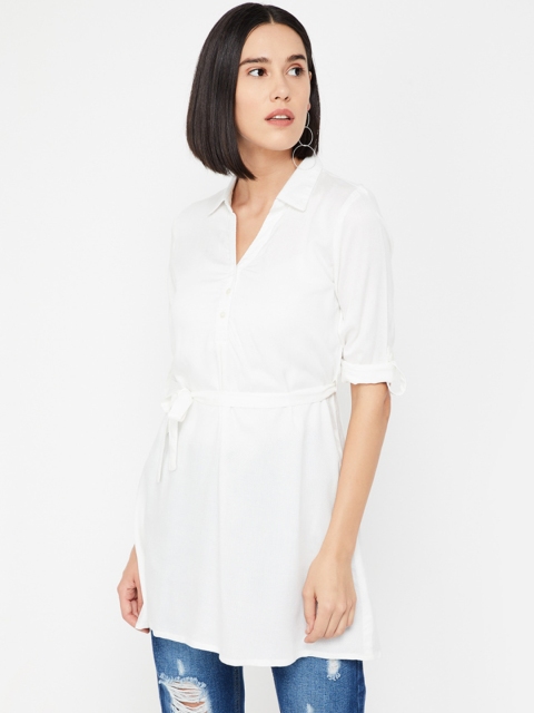 

Colour Me by Melange Women Off-White Solid A-Line Kurta