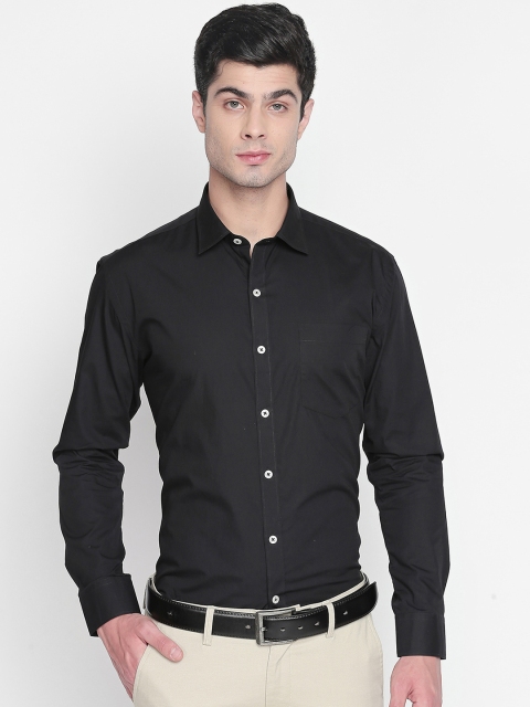 

ZIDO Men Black Slim Fit Solid Formal Shirt