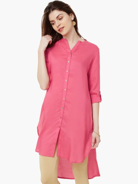 

Melange by Lifestyle Women Pink Solid Straight Kurta