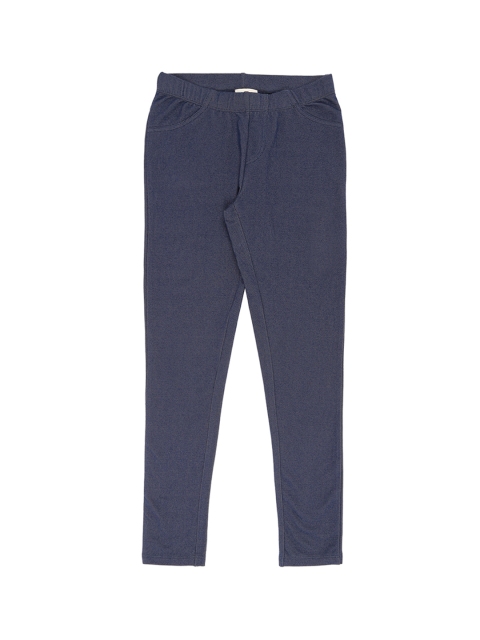 

Pantaloons Junior Girls Navy Blue Solid Ankle-Length Leggings