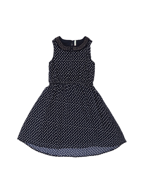 

Pantaloons Junior Girls Navy Blue Fit and Flare Dress