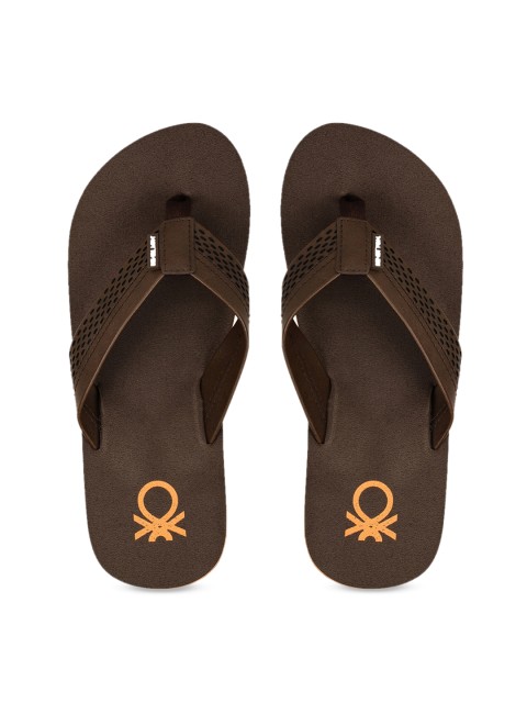 

United Colors of Benetton Men Brown Solid Thong Flip-Flops