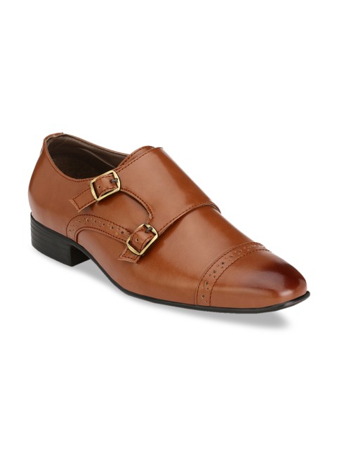 

Guava Men Tan Brown Synthetic Leather Formal Monks