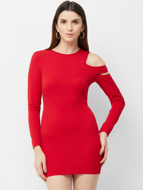 

bebe Women Red Solid Bodycon Dress