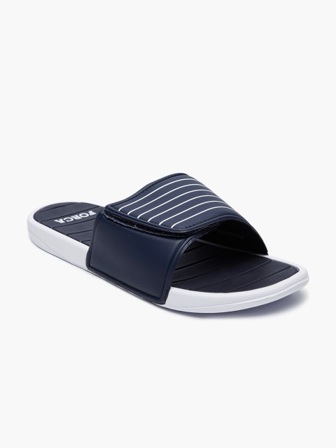 

Forca by Lifestyle Men Navy Blue & White Striped Sliders