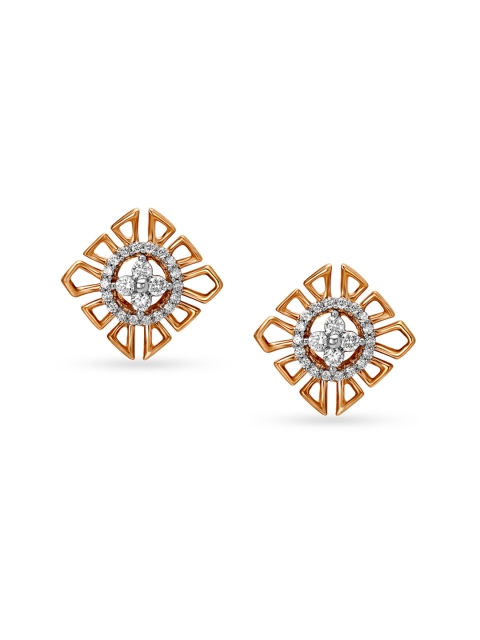 Mia by Tanishq 14KT Rose Gold Diamond Stud Earrings