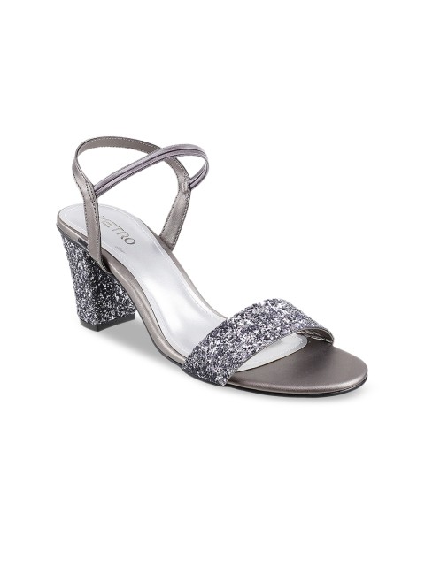 

Metro Women Grey Solid Embellished Heels