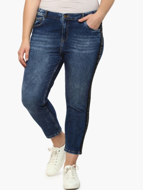 

nexus Plus Size Women Blue Skinny Fit Mid-Rise Clean Look Jeans