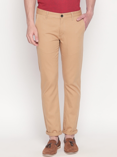 

BYFORD by Pantaloons Men Brown Slim Fit Solid Regular Trousers