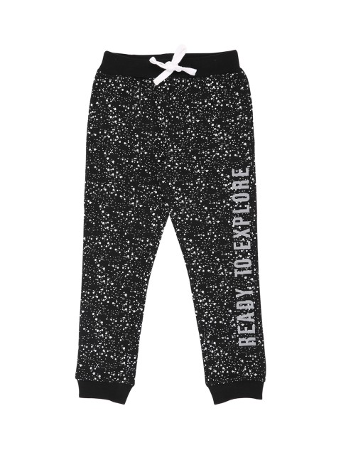

Pantaloons Junior Boys Black Self-Design Slim-Fit Joggers