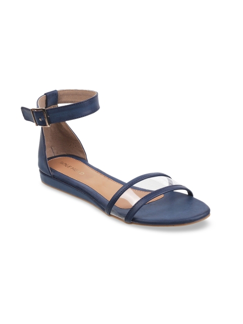 

SOLE HEAD Women Blue Solid Open Toe Flats
