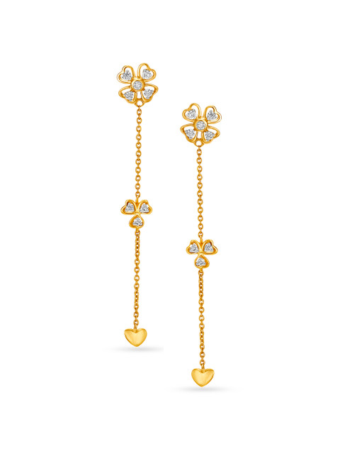 

Mia by Tanishq 14KT Yellow Gold Diamond Drop Earrings
