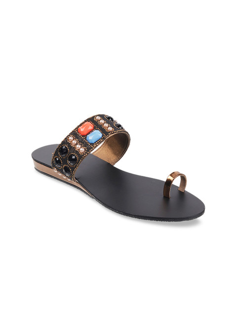 

SOLE HEAD Women Black Solid One Toe Flats