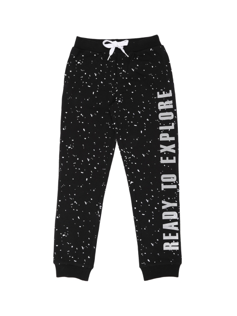 

Pantaloons Junior Boys Black Self-Design Slim-Fit Joggers