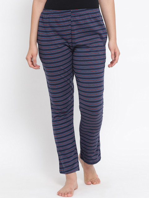 

Clovia Women Blue Striped Pyjamas