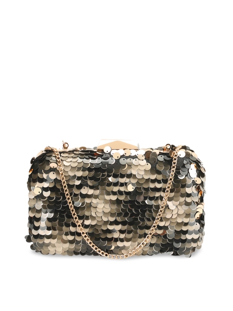 

Kazo Gold-Toned & Black Embellished Embellished Clutch