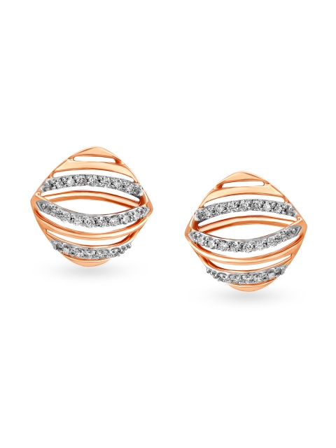 

Mia By Tanishq 14kt Yellow And Rose Gold Diamond Stud Earrings
