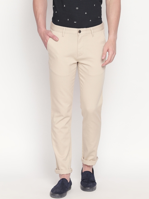 

BYFORD by Pantaloons Men Beige Slim Fit Solid Regular Trousers