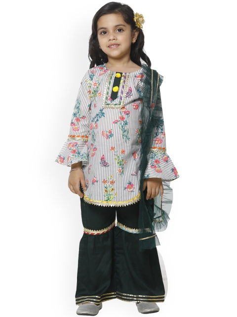 

LilPicks Girls Multicoloured & Green Printed Tunic with Palazzos, Multi