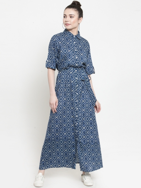 

Color Cocktail Women Blue Dyed Shirt Dress