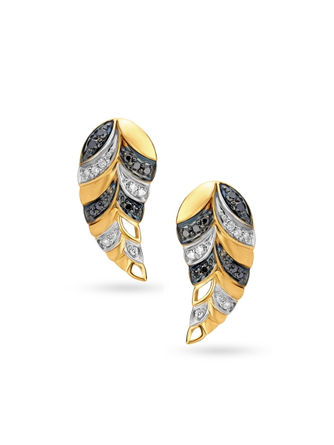 

Mia by Tanishq 14KT Yellow Gold White and Black Diamond Stud Earrings