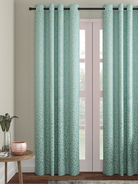 

Soumya Blue Set of Single Door Curtains