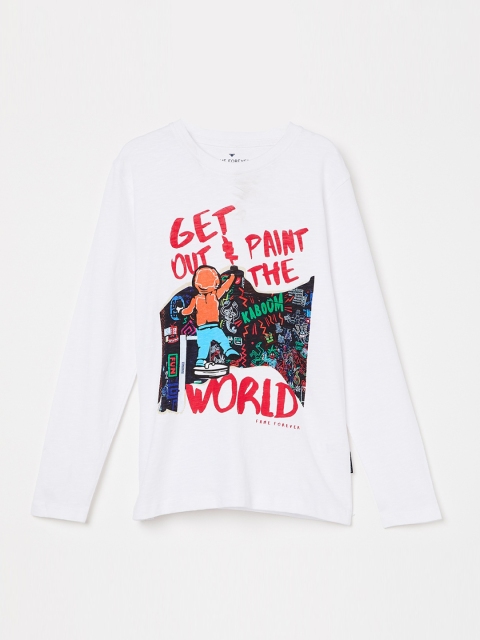 

Fame Forever by Lifestyle Boys White Printed Round Neck T-shirt