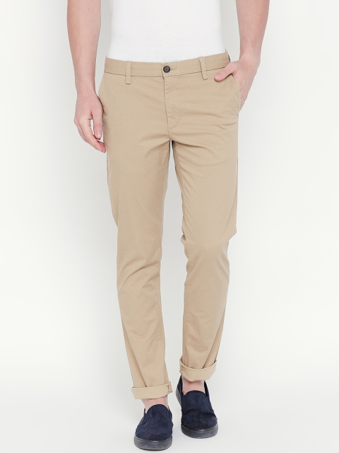 

BYFORD by Pantaloons Men Khaki Skinny Fit Solid Regular Trousers
