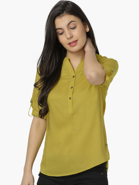

Bossini Women Yellow Solid Shirt Style Top