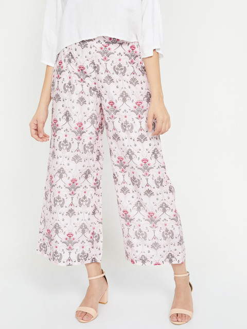 

Melange by Lifestyle Women Pink Printed Wide Leg Palazzos