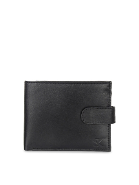 

STYLER KING Men Black Solid Leather Two Fold Wallet