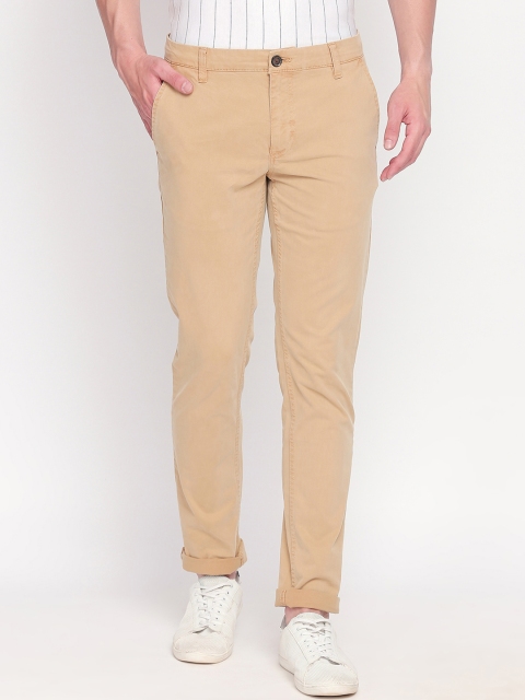 

BYFORD by Pantaloons Men Khaki Slim Fit Solid Regular Trousers