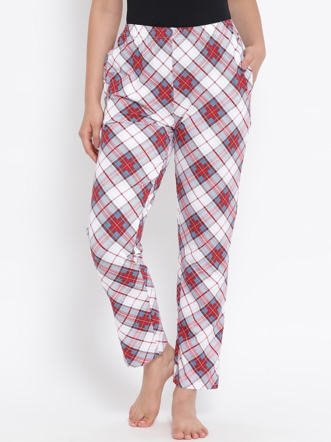

Clovia Women Red & White Checked Pyjamas LB0176P04XL