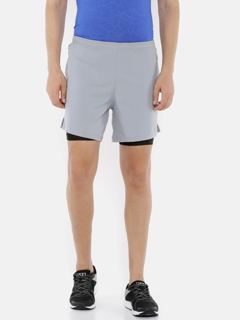 

Azani Men Grey Solid Regular Fit Sports Shorts