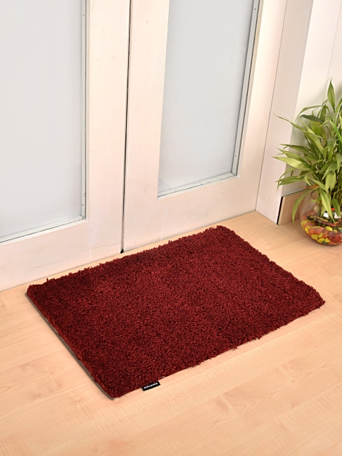 

Ariana Maroon Solid Micro Plush Anti-Skid Bath Rug