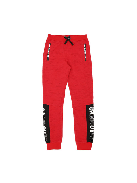 

Pantaloons Junior Boys Red Solid Slim-Fit Joggers