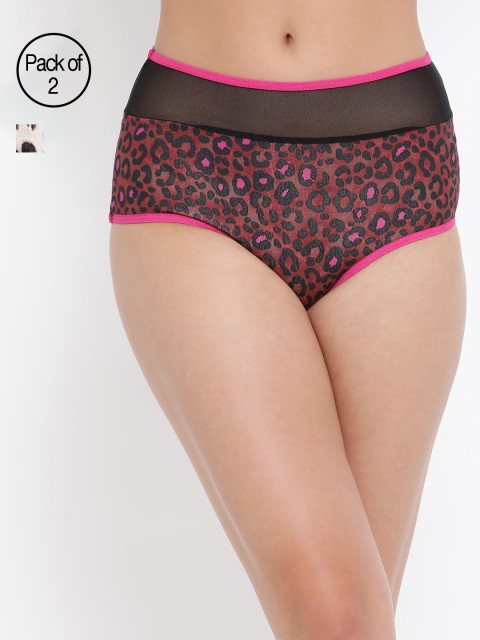 

Clovia Women Pack Of 2 Printed Hipster Briefs COMPNC658XL, Multi