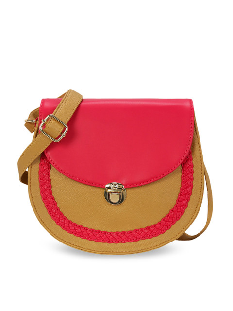 

KLEIO Brown & Red Colourblocked Sling Bag