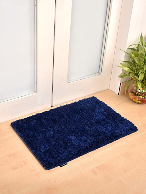 

Ariana Navy Blue Solid Micro Plush Anti-Skid Bath Rug